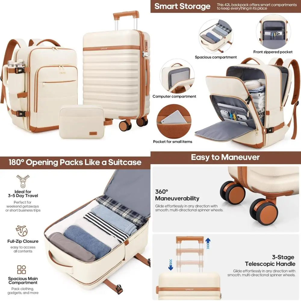 

Набор чемоданов Hardside Spinner из 3 предметов — 20-дюймовый чемодан для ручной клади с замком TSA, прочный материал ПК для путешествий