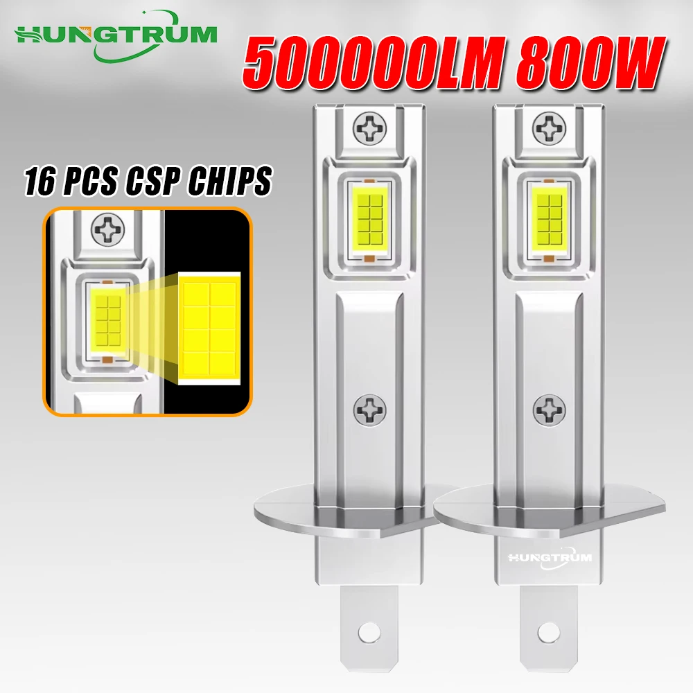 

Светодиодные лампы H1 500000LM, 6500K, белый свет, дизайн 1:1 мини-размера, беспроводные, для автомобильных фар, Plug and Play, безвентиляторные противотуманные фары, 12В