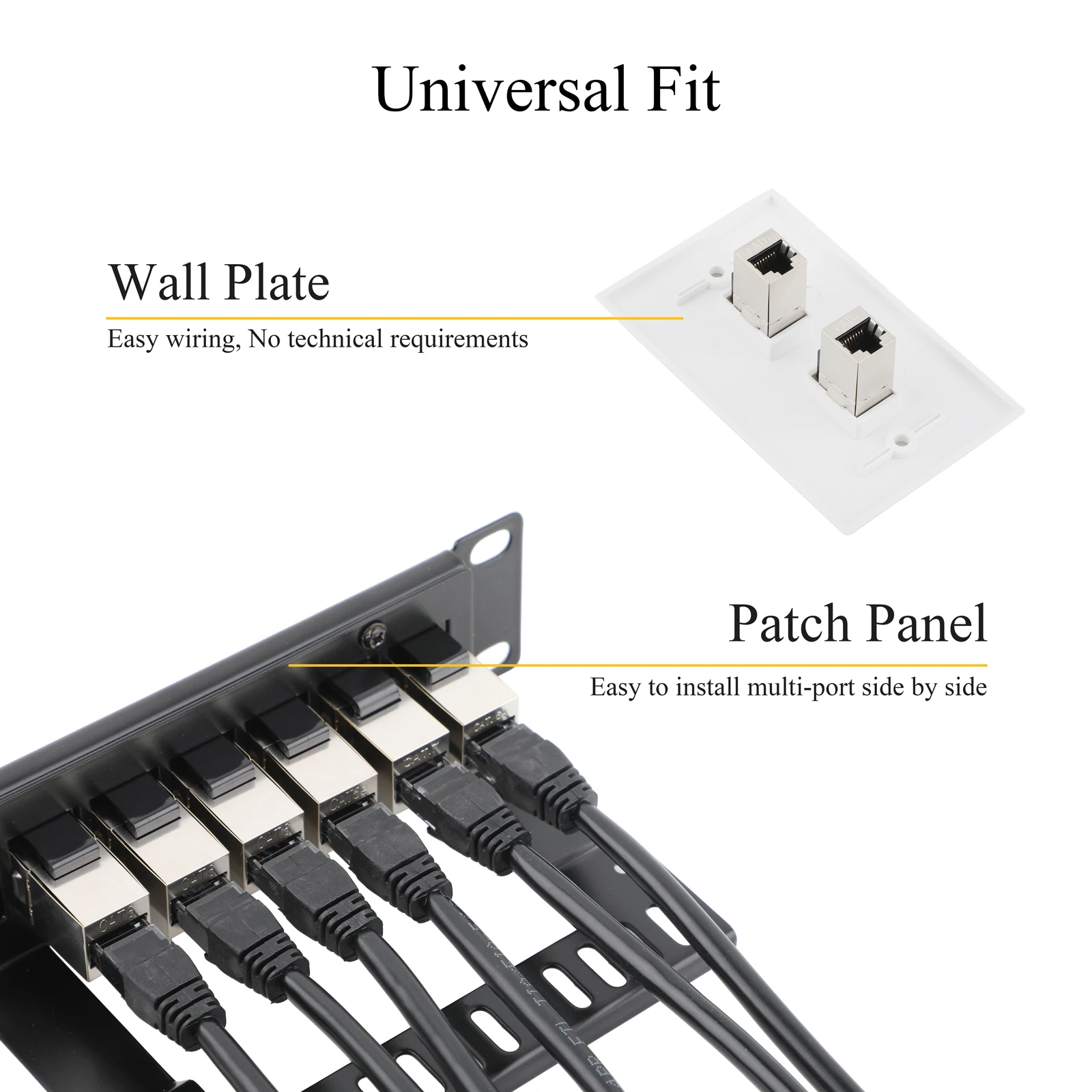 5/10/20/25 SZT. Konektor Keystone Ekranowany CAT.5E/6/6A/7 Rj45 Adapter Ethernet Żeński-Żeński do Paneli Patch z Pustymi Gniazdkami — zdjęcie produktu 5