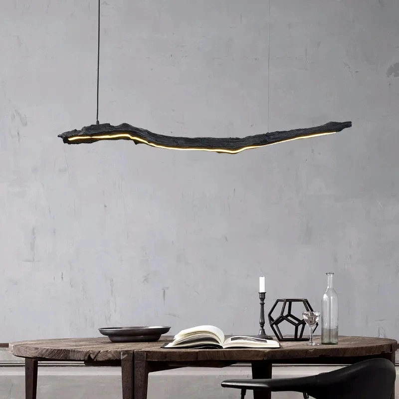 Strip light black dining room chandelier office bedroom cafe showroom chandelier