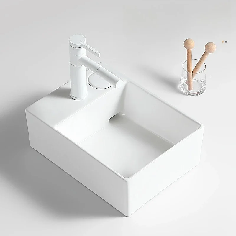 Balcony platform basin wash basin single basin side rear drainage washing machine household