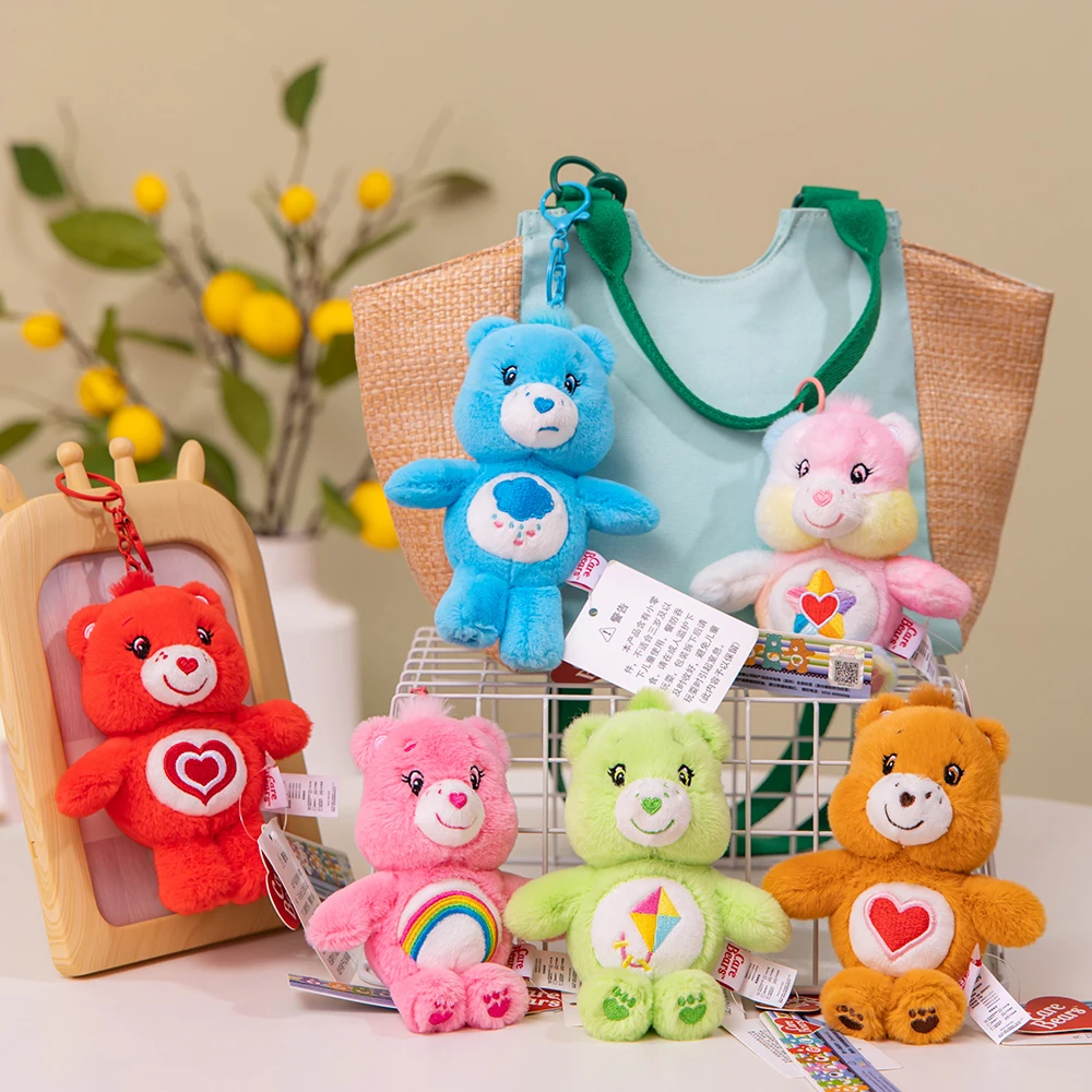 

11Colours Care Bears Squeak Plush Pendant Bag Accessories Keychain Bag Car backpack stuffed Pendant Girls Boys Gift