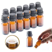 6PCS 5ml-30ml Amber Glass Essential Oils Bottles Travel Perfumes DIY Aromatherapy Orifice Reducer Dropper Refillable Containers