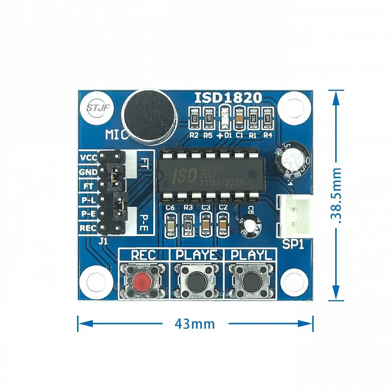 ISD1820 recording module voice module the voice board telediphone module board with Microphones + Loudspeaker for