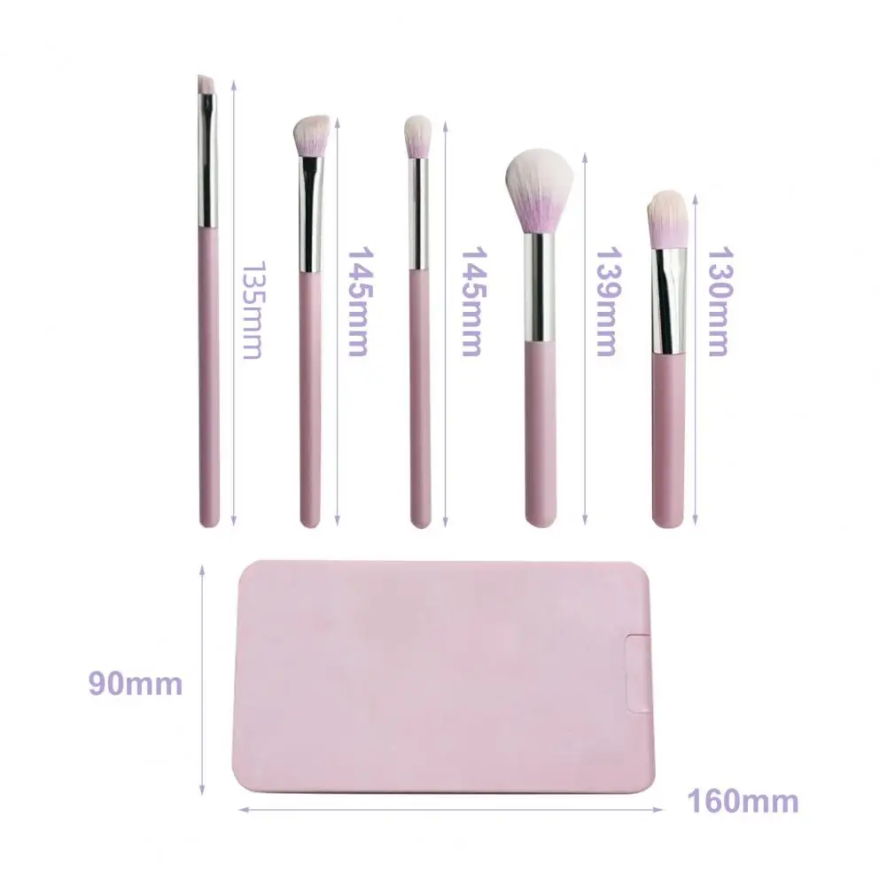 1 Set Makeup Brush LED Mirror Box Foundation Loose Powder Eye Nose Shadow Cosmetic Brush Portable Travel Women Makeup Tools