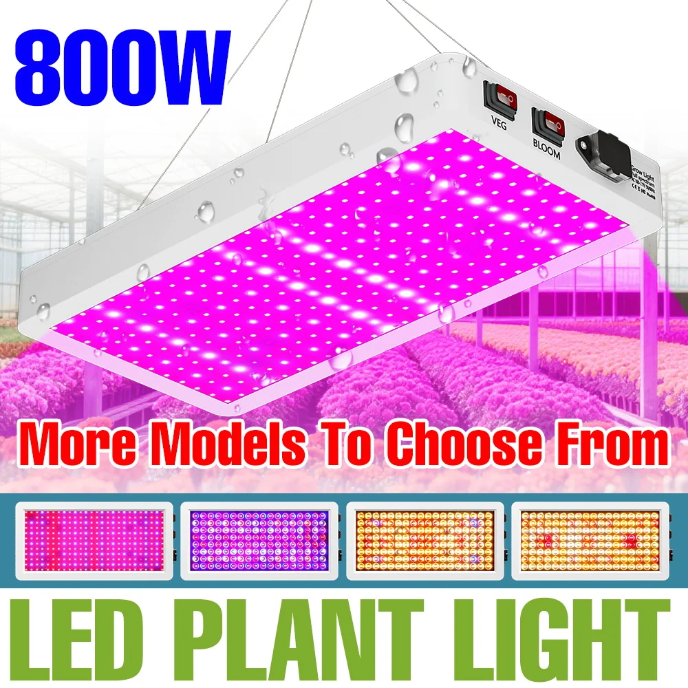 

800W LED Grow Lights Full Spectrum Hydroponics Cultivation Plant UV Lamp AC100-277V For Indoor Greenhouse Tent Tomato Vegetables