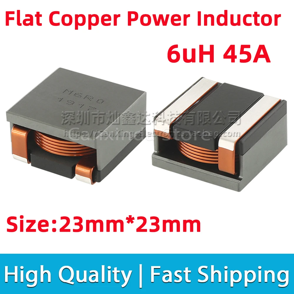 2pcs M6R0 SMD SMT Moulding Shield Power Inductor Inductance 6uH 45A High Current Flat Copper Coils Filter