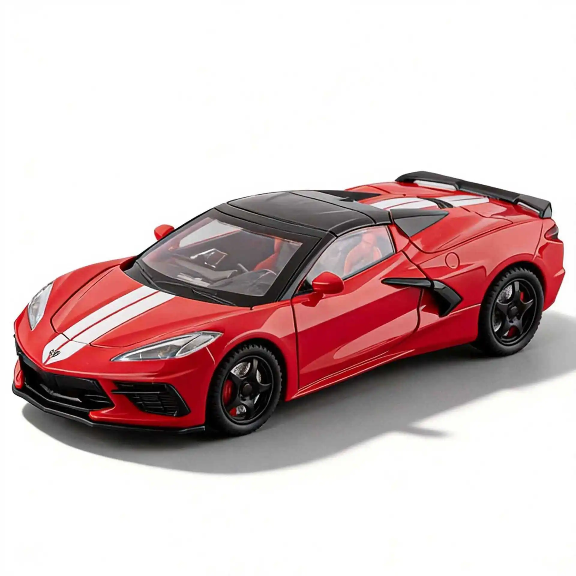 

Jiaye 1:32 Kewell C8 Convertible Simulation Alloy Sports Car Model Sound and Light Pull Back Children's Toy Car