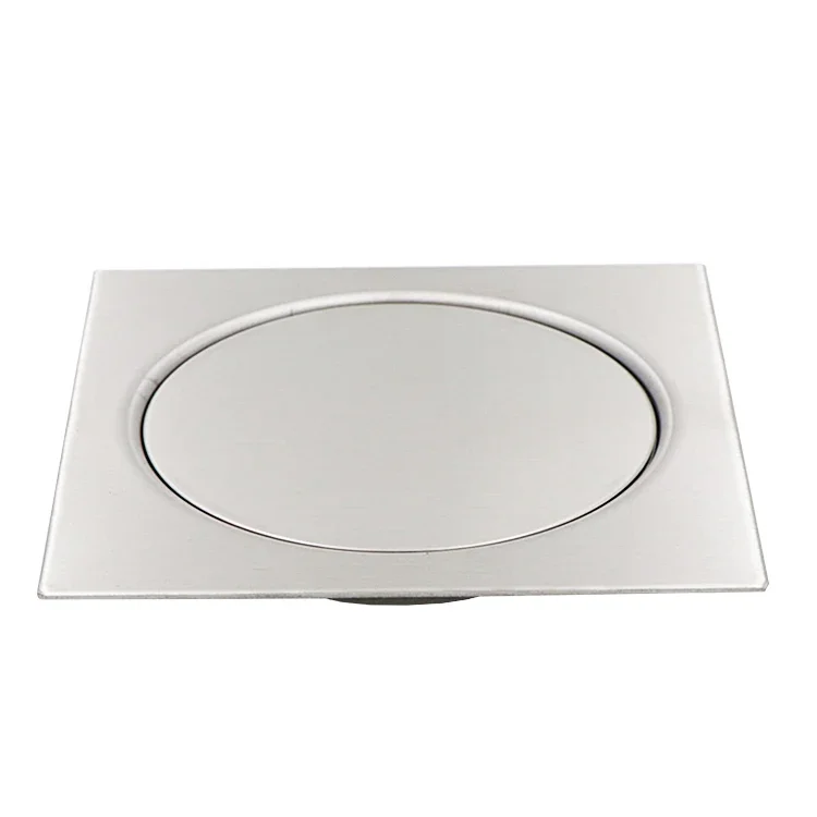 

Hot Sale Modern Silver Stainless Steel Square Strainer Floor Drain SUS 304 For Basin In Bathroom