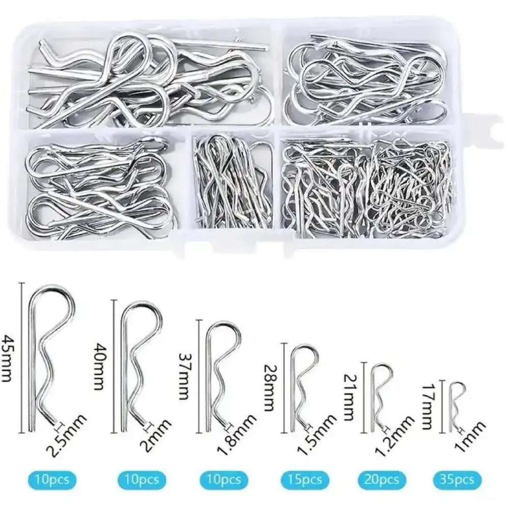 Premium Galvanized R Shape Clips Wave Hairpin Fastener Spring Steel Hardware Tool For Mechanical Parts Locking