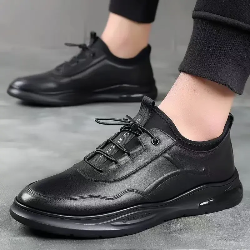 Leather Men's Business Casual Shoes Breathable Comfortable No Slip Versatile Shoes Loafers Men Sneakers Chaussures Homme2023