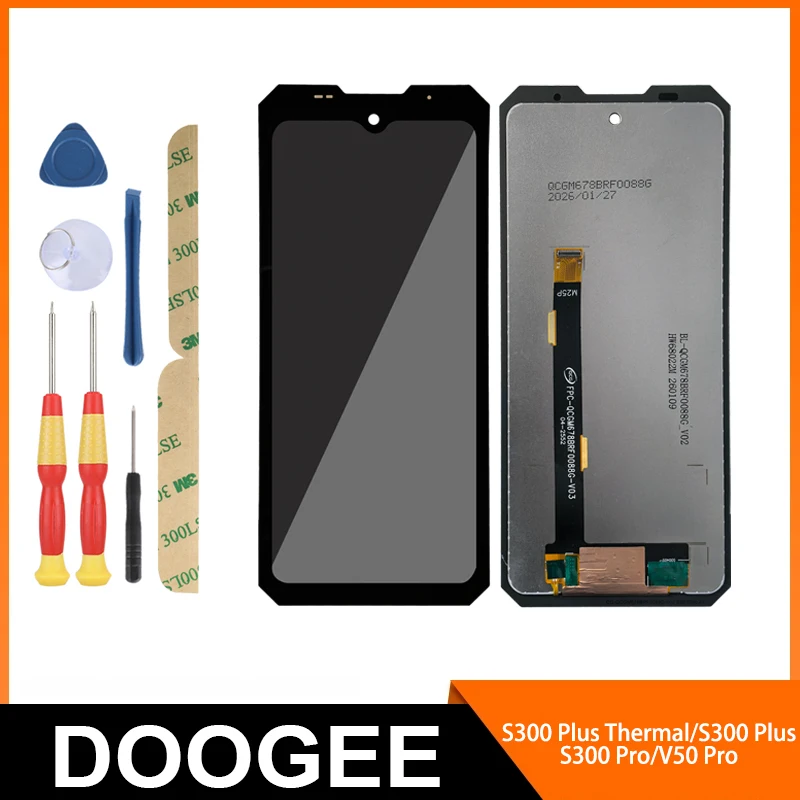 For DOOGEE S300 Pro/S300 Plus/S300 Plus Thermal/V50 Pro/M30 Vip Edition/ LCD Display + Touch Screen