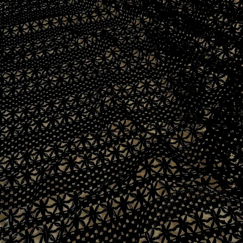 Tela de encaje de punto hueco de algodón y poliéster, gancho para tejer, accesorios de ropa de flores, tela de encaje de costura hecha a mano, 1 yarda