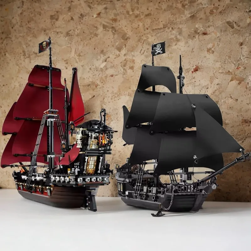 Pirates of the Caribbean Revenge Battleship Black Pearl and Anne Sailing Building Blocks Creative Ornaments are the best gifts