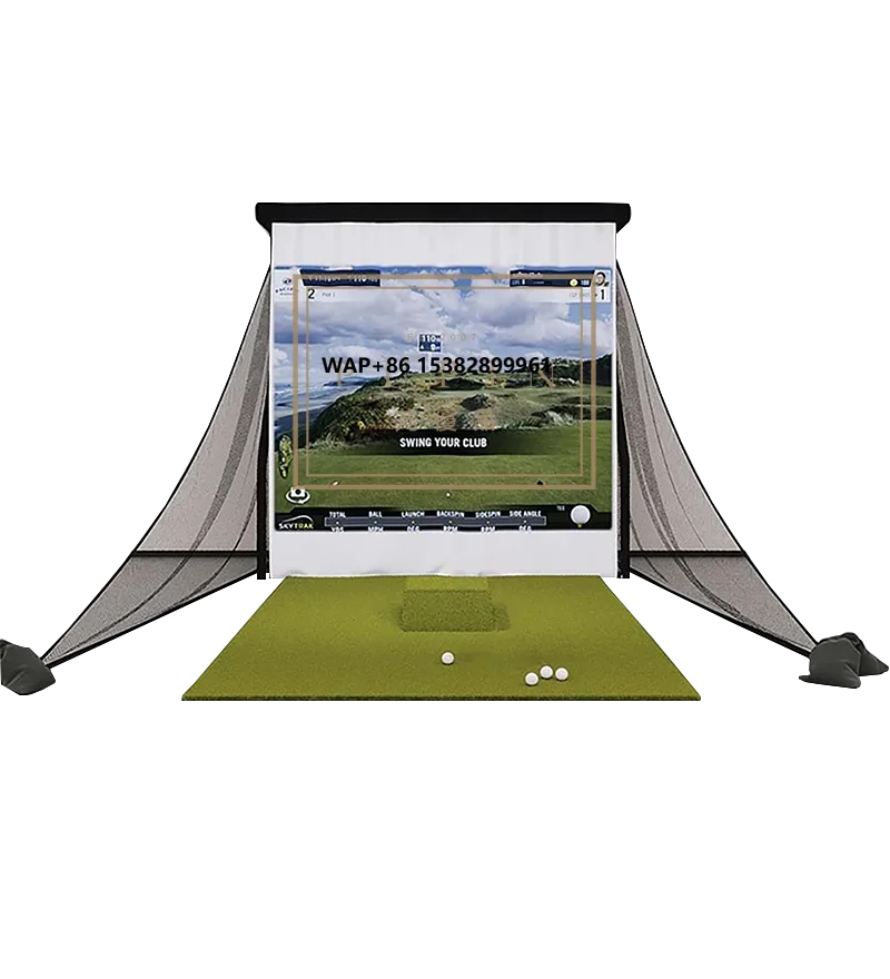 Golf Practice Net with Projection/impact Screen Golf Enclosure for Skytrak Simulator