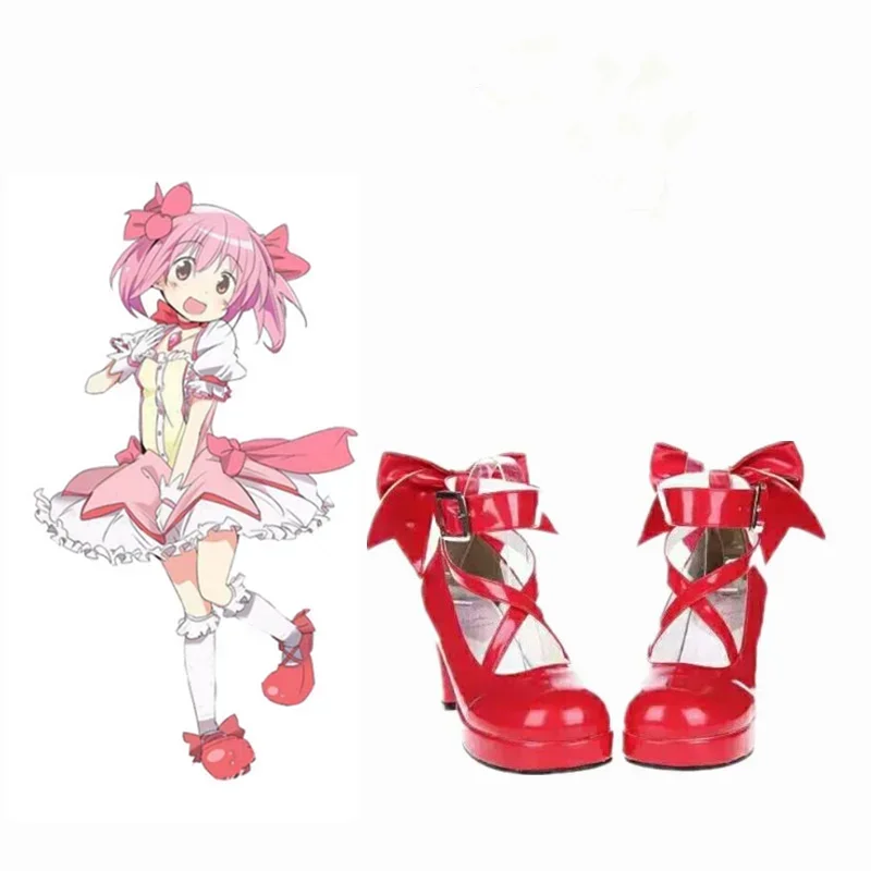 A New Japanese Style Lolita Shoes Anime Cosplay Shoes/Boots Girls Princess Shoes High Heels Women's Shoes w/Bowknot