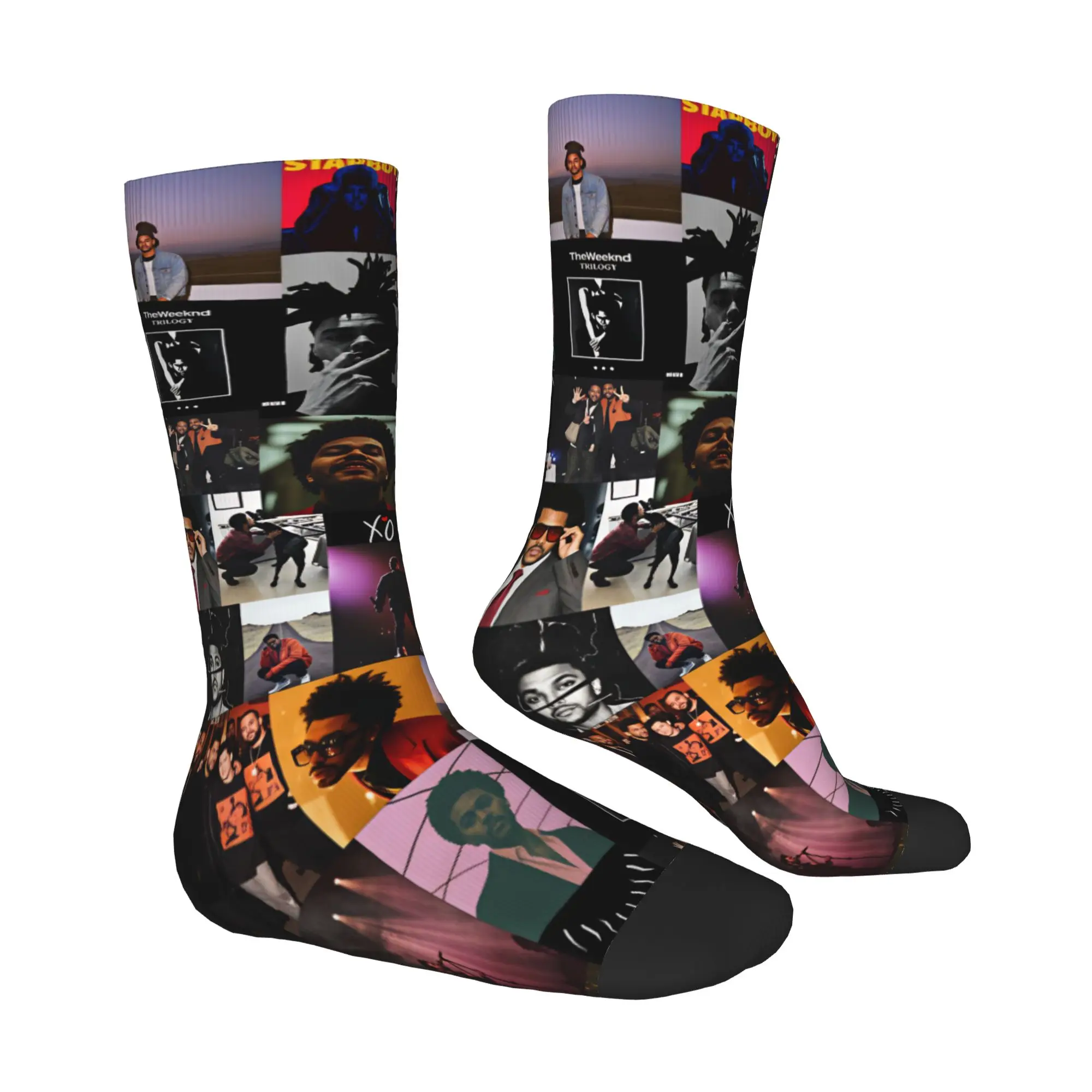 Singer  The W-Weeknd X-XO Men Women Crew Socks Unisex Cool  Spring Summer Autumn Winter Dress Socks