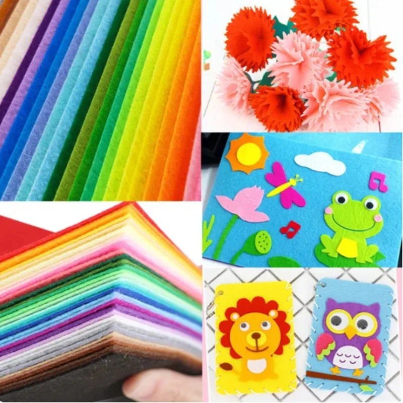 30*20cm 40Pcs Soft Felt Fabric Sheet A4 Size Nonwoven Fabric Needlework Quilting Material Cloth For Patchwork Sewing Craft Doll