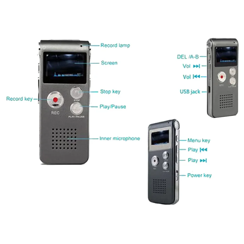 Imagem -06 - Digital Evp Voice Activated Recorder Equipamento Paranormal Usb us 8gb Preto