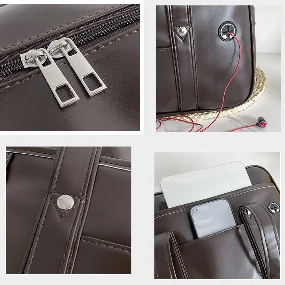 بو الجلود JK موحدة حقيبة بلون الرجعية حقيبة يد نمط Preppy حقيبة كتف التنقل المدرسة الثانوية بولي Leather الجلود Itabag