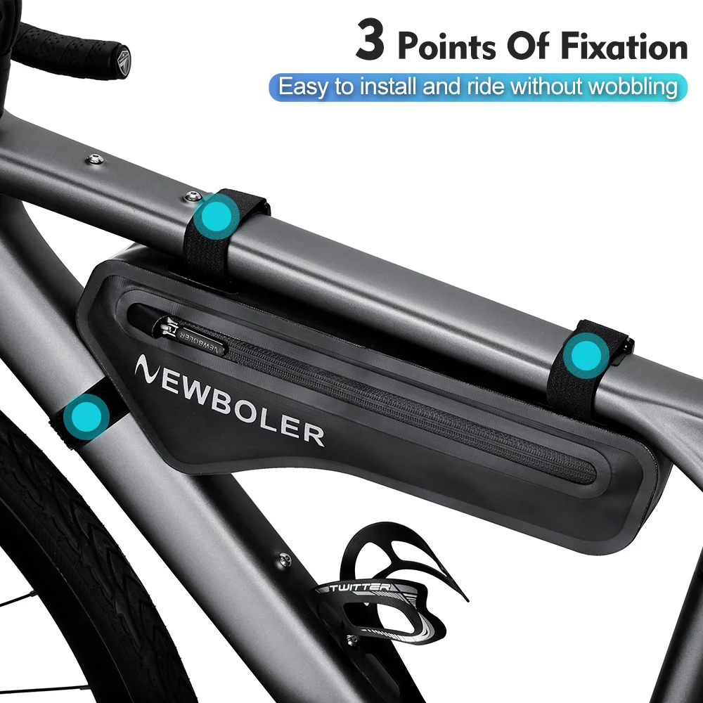 NEWBOLER Fahrradtaschen Radfahren Oberrohr Vorderrahmentasche Wasserdichte MTB Road Triangle Pannier Schmutzabweisende Fahrradzubehörtaschen – Detail 7