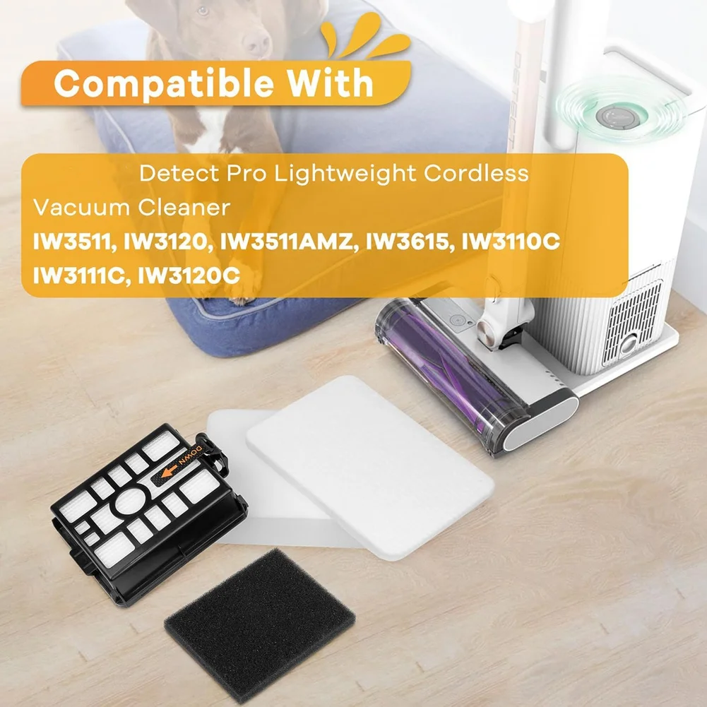 Gen Basic 2Pack IW3511 HEPA Filters & 2Pack Pre-Motor Filters Replacement For Shark Detect Pro Cordless Vacuum Cleaner IW1111