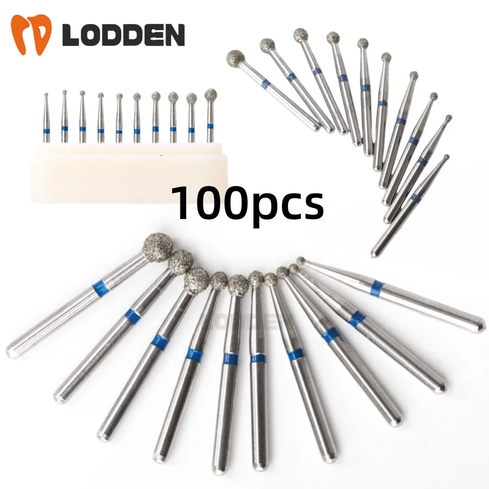 

100pcs/10Boxes Dental Diamond Burs Drills Ball Round Shape Grinding Tools for FG 1.6MM High Speed Handpiece Dentist Tools