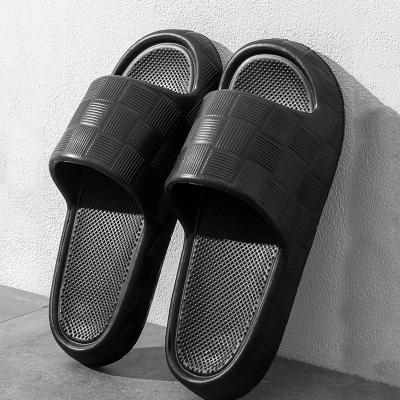 Soft Home Slippers Couple Summer Indoor Skid Proof Bathroom Slippers Sandals Hotel Outdoor Men Women Flip Flops Flat Shoes