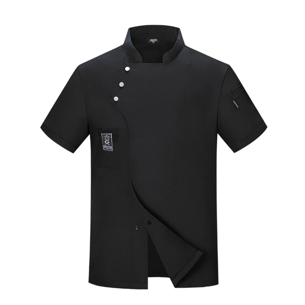 New Short-Sleeved Chef Workwear - Waterproof Oil-Resistant Uniform for Restaurant Kitchens