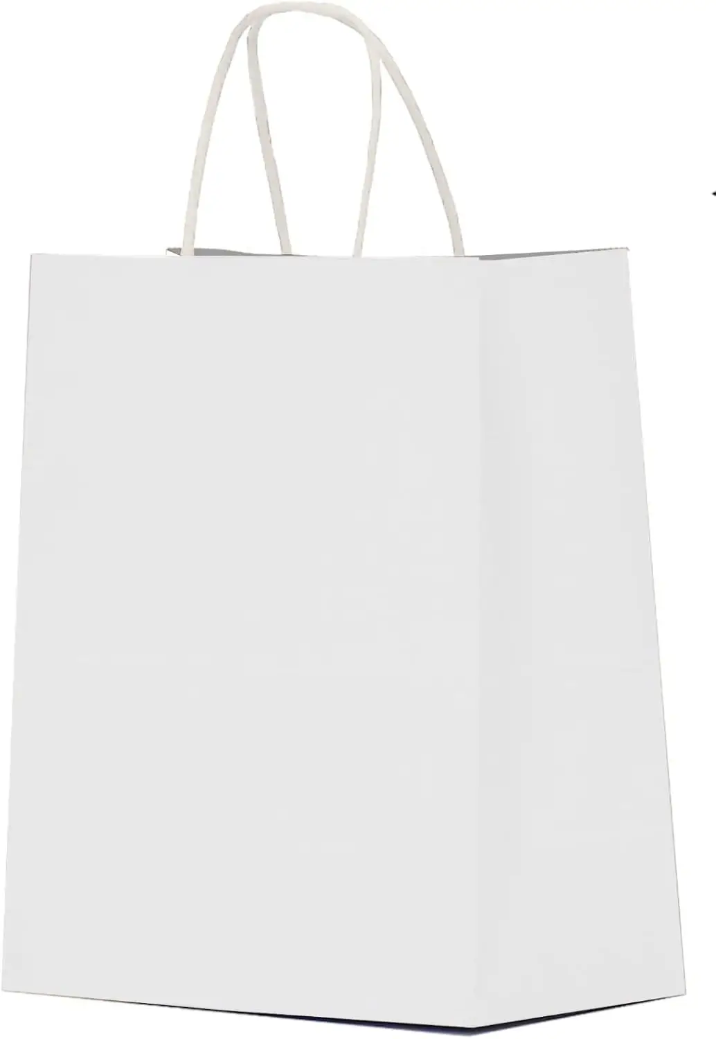 

White Paper Gift Bags with Handles Bulk 25 pcs 8x4.5x10 Medium White Paper Bags for Gifts, Valentines, Shopping, Retail