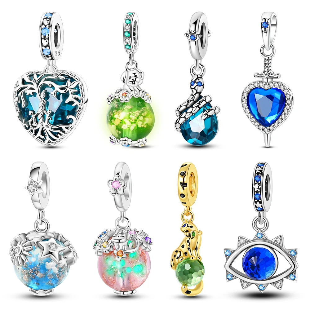 925 Sterling Silver Charms Luminous Amor Esmalte Beads Fit Original Bracelet Pendants Diy Jewelry Gift Charm For Women