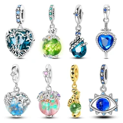 925 Sterling Silver Charms Luminous Amor Esmalte Beads Fit Original Bracelet Pendants Diy Jewelry Gift Charm For Women