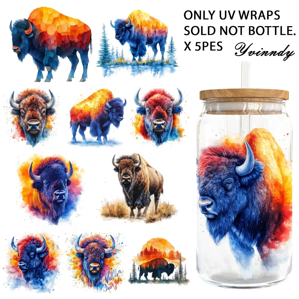 5Pcs/Set Of 16OZ Uv…