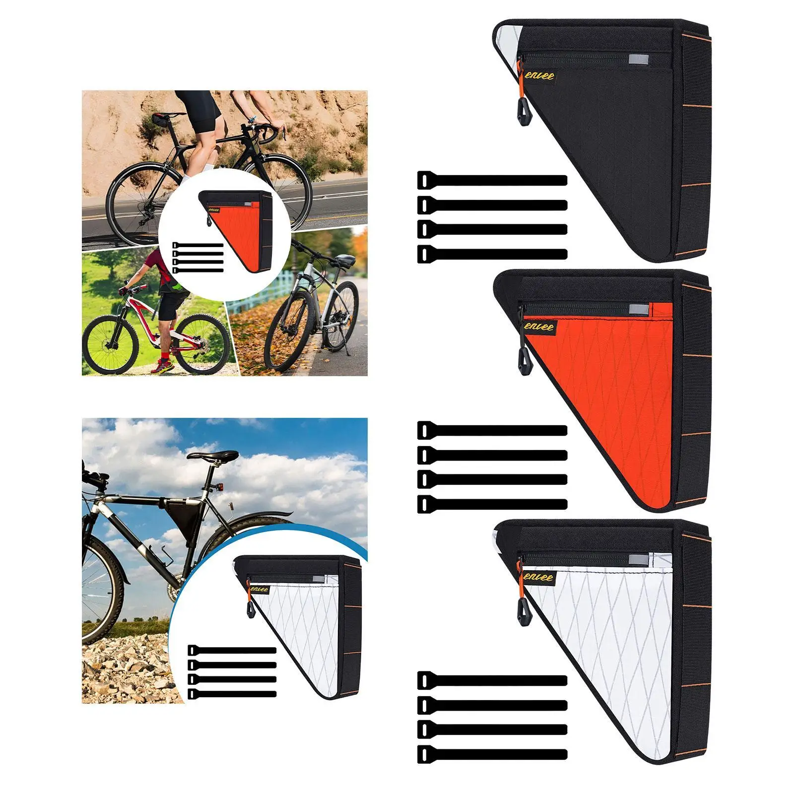 

Сумка на раму велосипеда Треугольная сумка под трубчатым чехлом с ремнями для занятий спортом