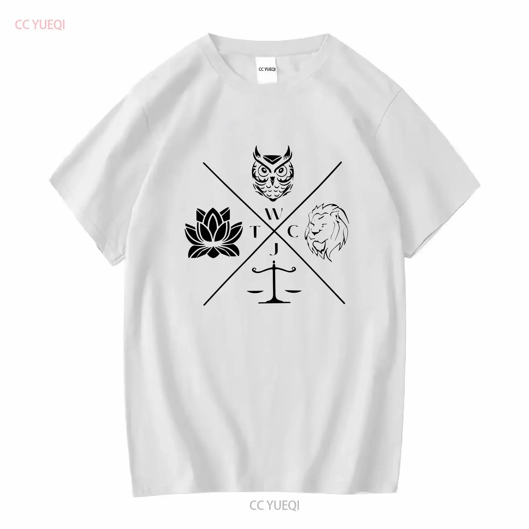 Quatre vertues cardales du stoïcisme t-shirt philosophie stoïque Marcus Aurelius jaune manches longues ou courtes vintage lavé