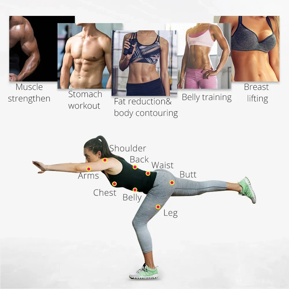 2in1 الحيوي مكركرنت شكل الجسم تعزيز الثدي مدلك آلة التحفيز الكهربائي محفز العضلات