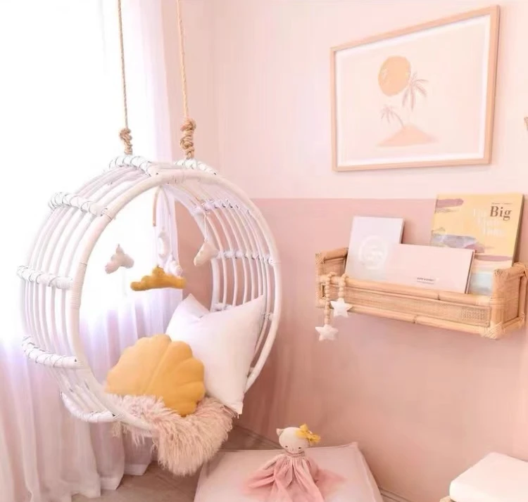 

Circle hanging basket chair indoor swing home balcony hammock outdoor imitation rattan chair round cradle chair hanging hanging
