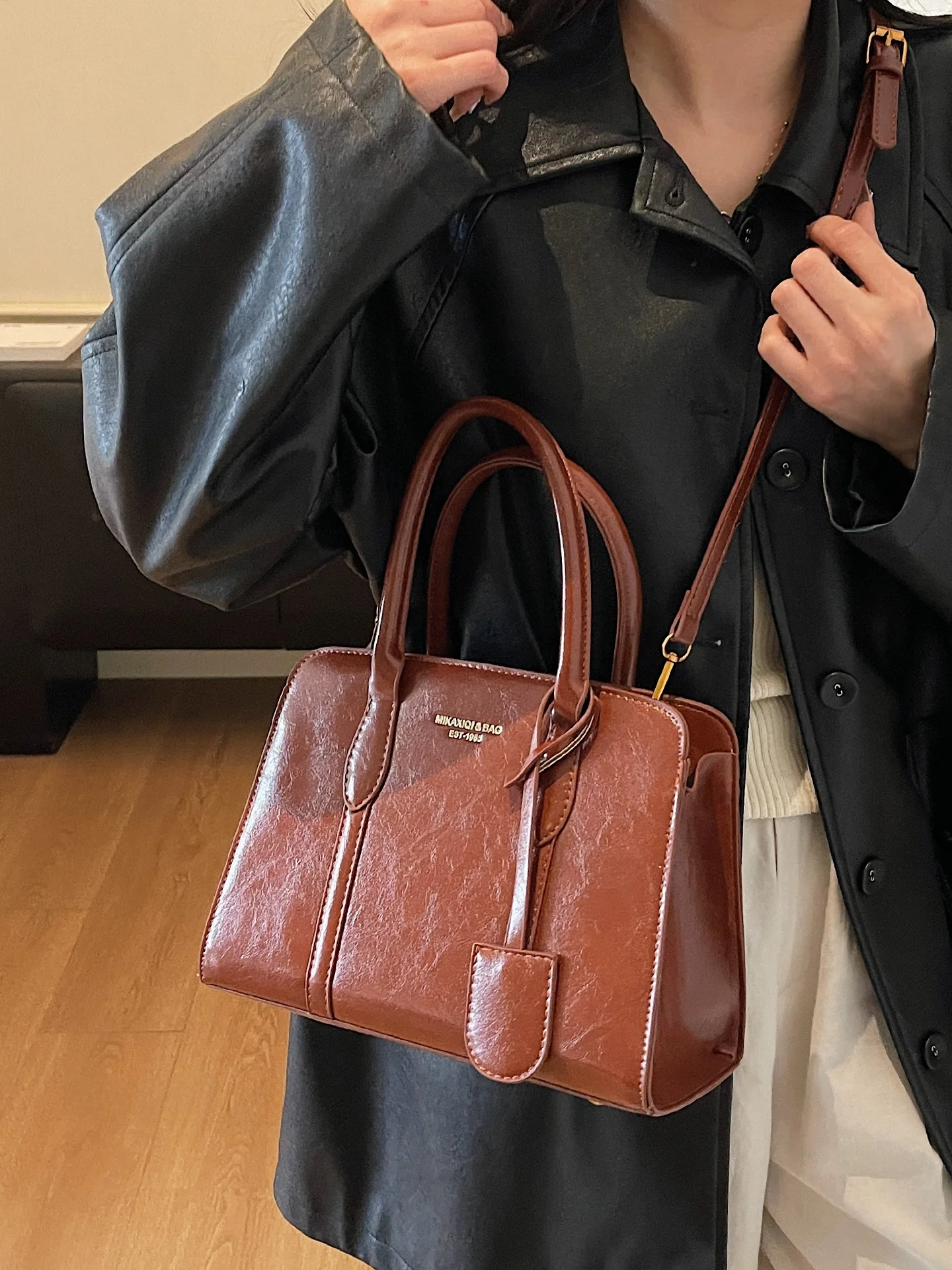 

Женская сумка Ele Retro Large Capaci, сумка через плечо, модная трендовая сумка на осень-зиму, сумка через плечо из искусственной кожи