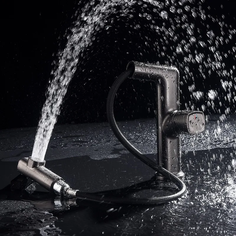 

Полностью медный герметичный смеситель для раковины, выдвижной смеситель для умывальника для полоскания рта, горячая и холодная вода, смеситель для умывальника для ванной комнаты, туалета