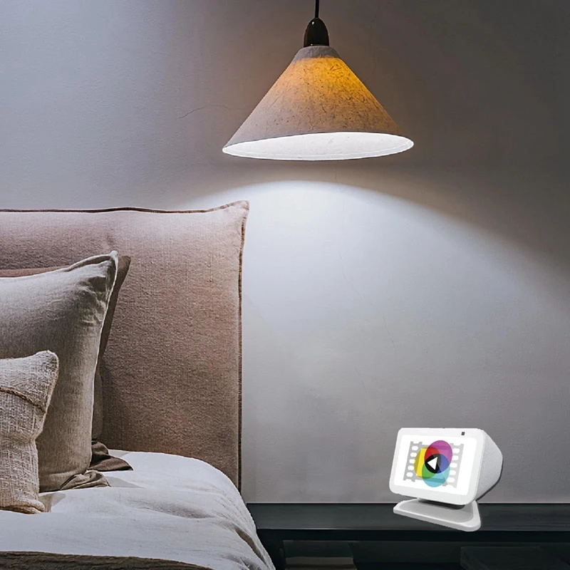 Suporte ajustável para peças Echo Show 5 (3a geração), suporte magnético de exibição inteligente, com base antiderrapante de 360 graus - branco