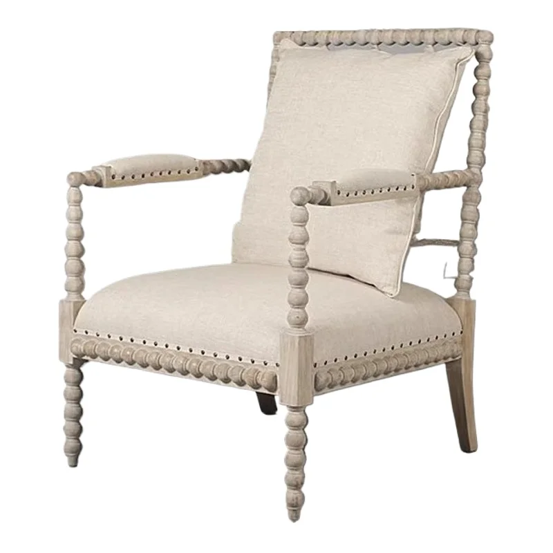 

Американский импортный ретро-диван из массива дерева, французское кресло для небольшой квартиры в стиле лофт, креативное модное кресло-тигр.