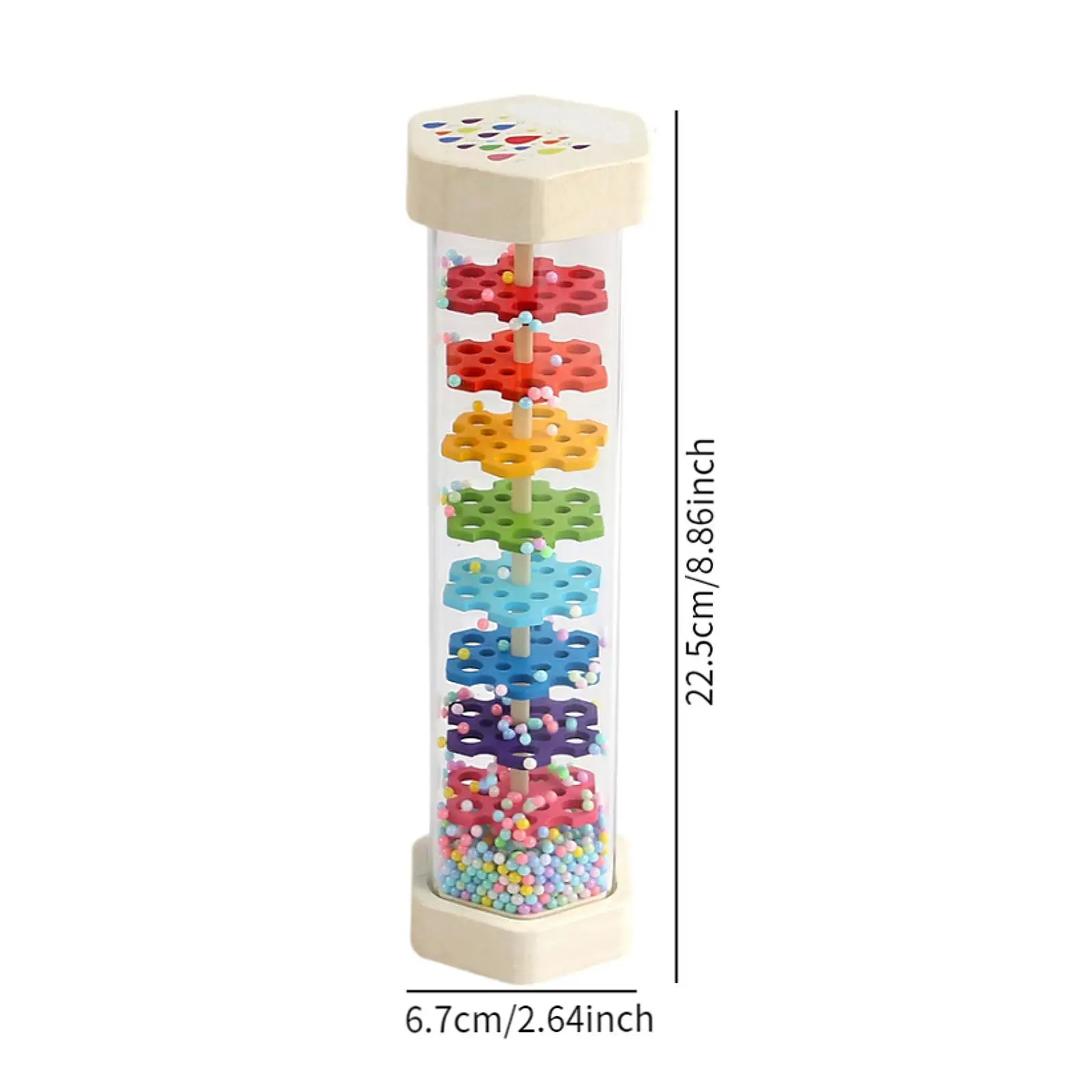 Beaded Rainmaker Sensory Toy Kleurrijk kralen regendruppel muziekinstrument voor