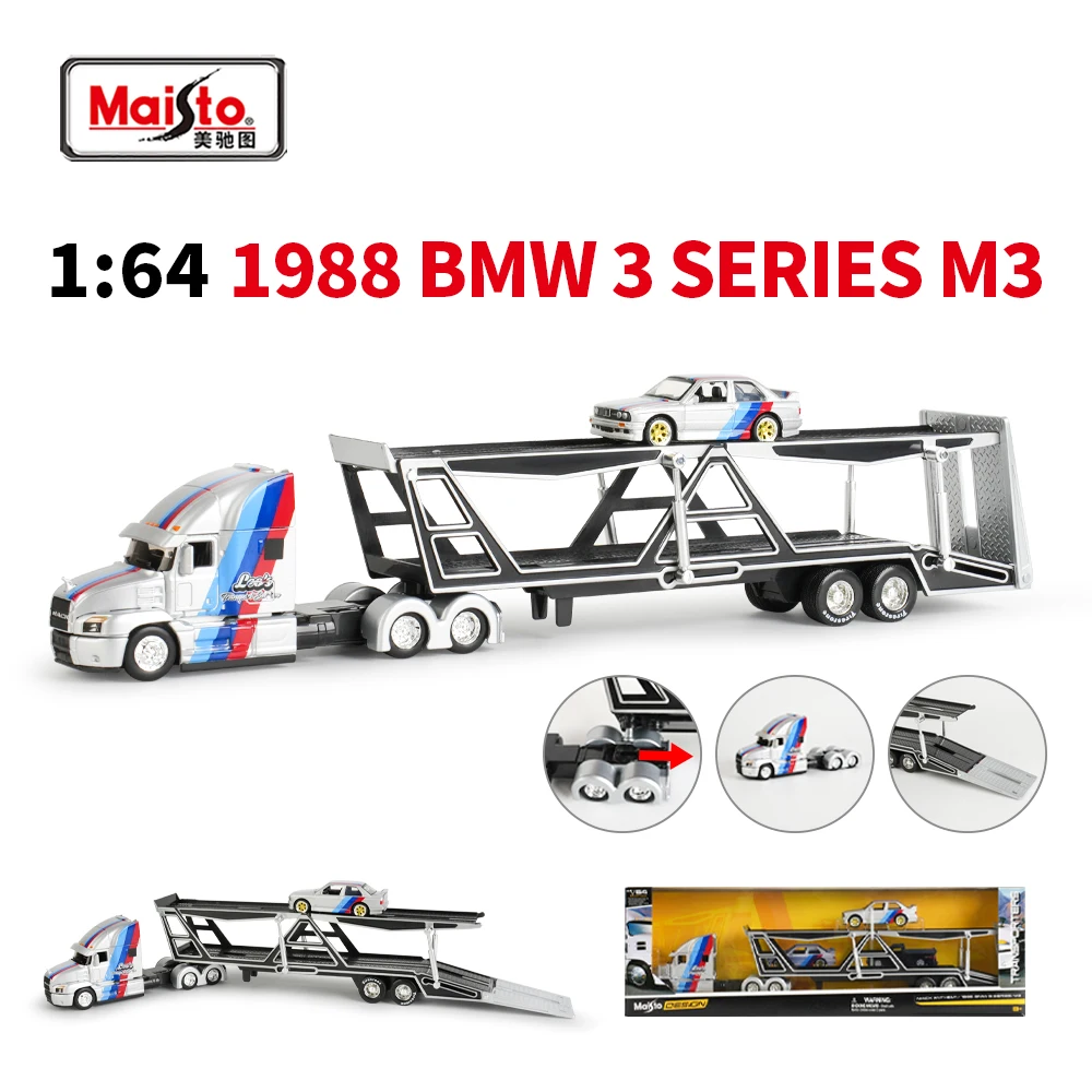 

Maisto 1:64 1988 BMW 3 Series M3 DESIGN TRANSPORTERS Статическая коллекционная модель автомобиля из литого металла для хобби и игрушек