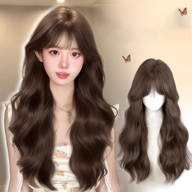 

Женский модный длинный волнистый парик из высокотемпературного синтетического волокна