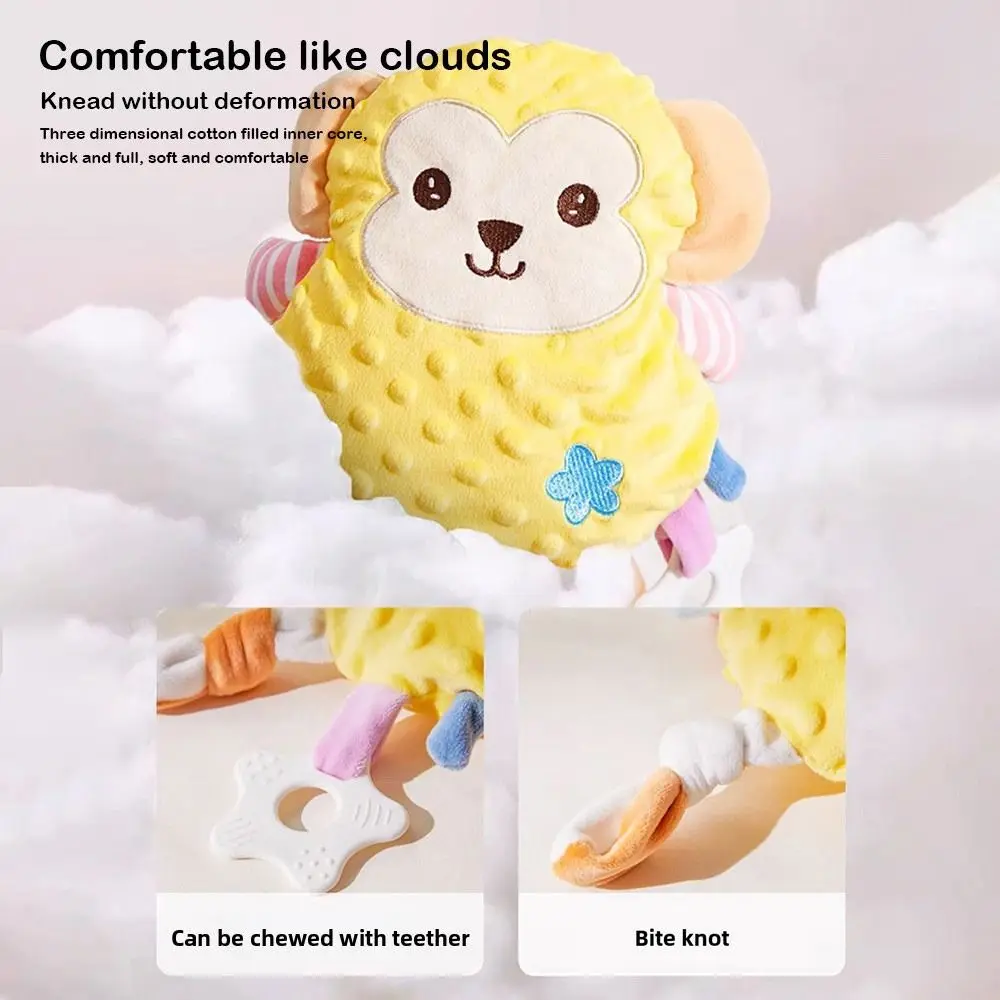 Fun Bean Velvet Soothers Toys Cute Animal Grippable Sleeping Toy Safe With Teether Plush Stuffed Doll for Infant