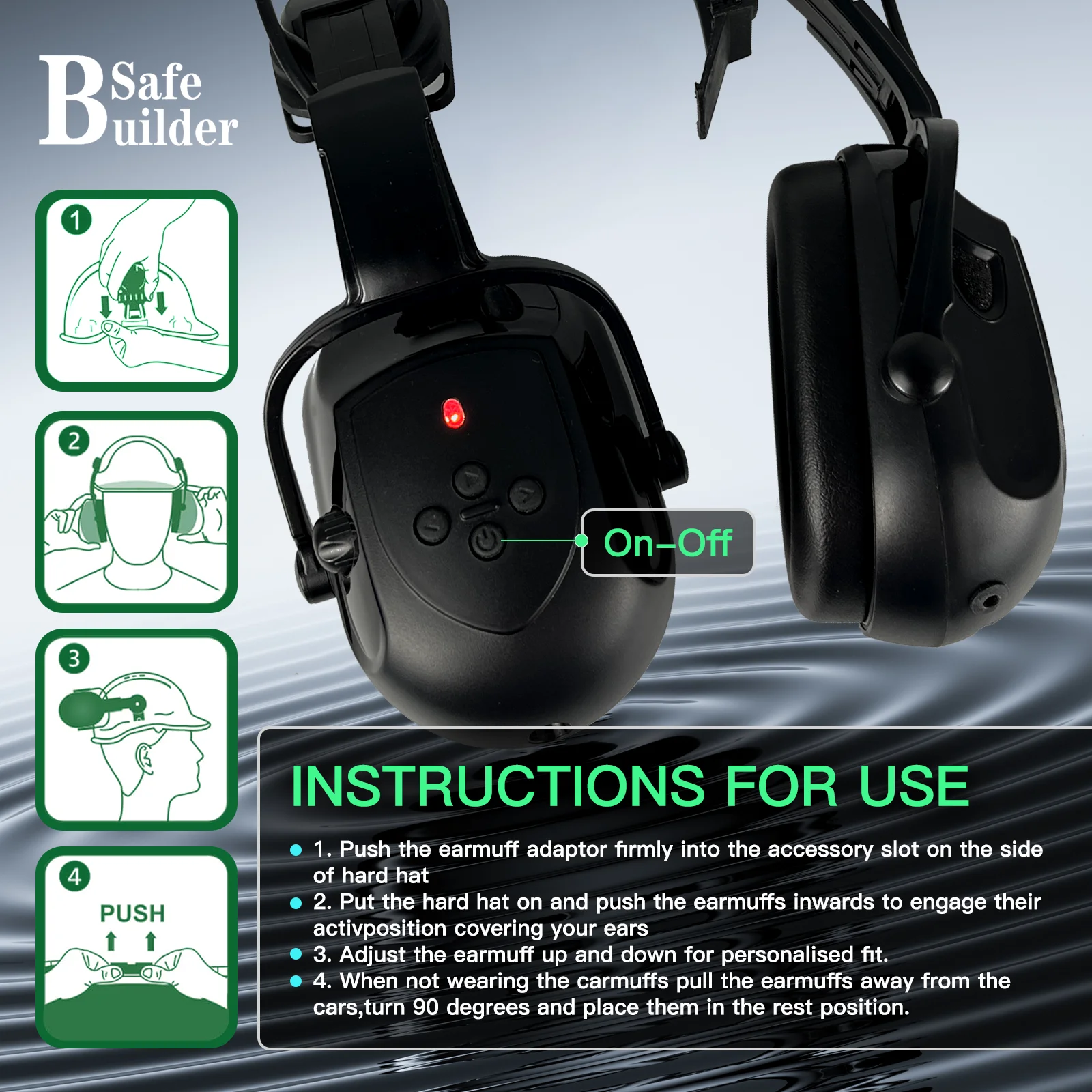 Protège-oreilles Bluetooth CE, casque de sécurité réglable, casque de Protection auditive