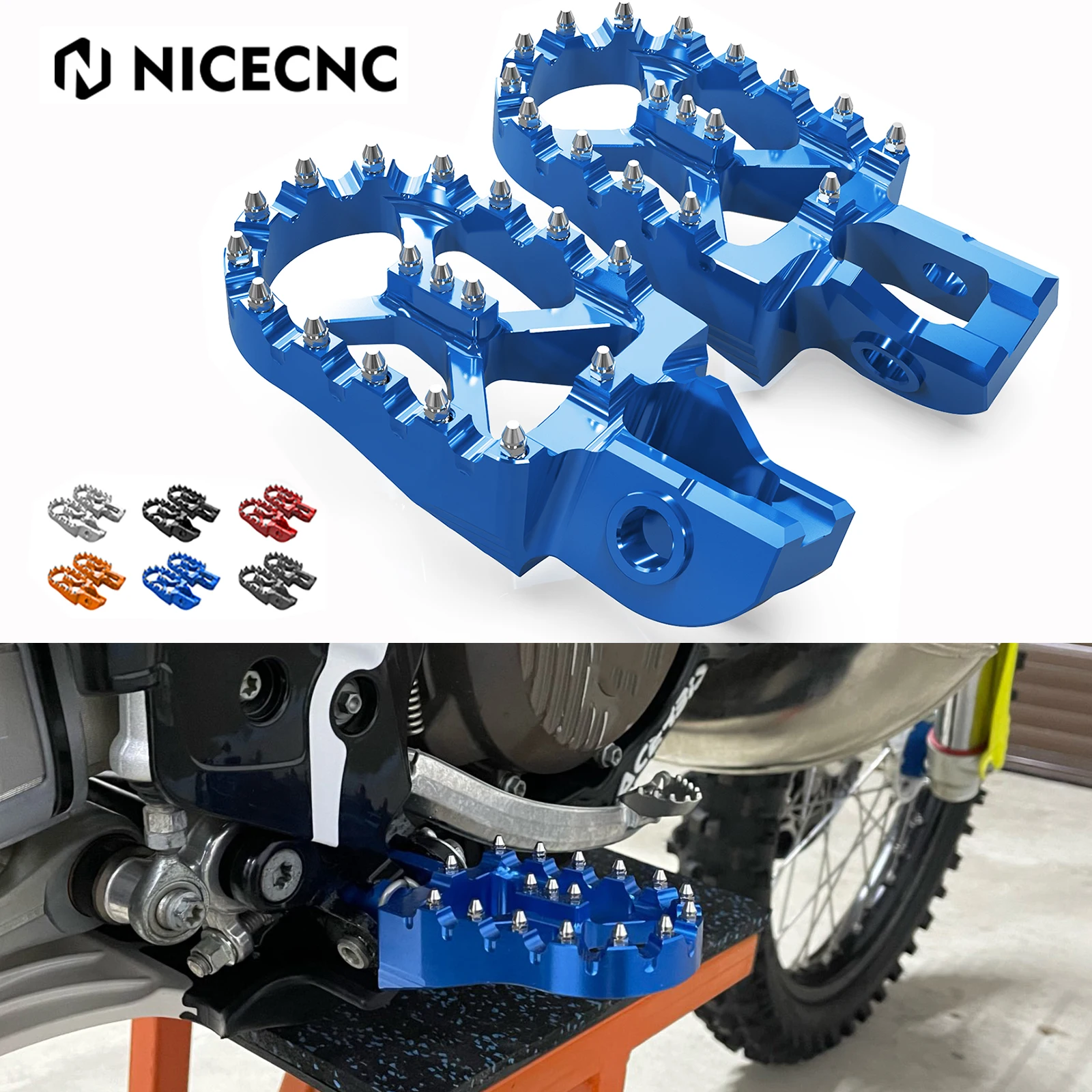 NICECNC Fußrasten Fußstützen für Husqvarna TE FE FC TC TX FX 125 200 250 350 450 2016 2017–2022 2018 2019 FC250 FC350 FC450 2016