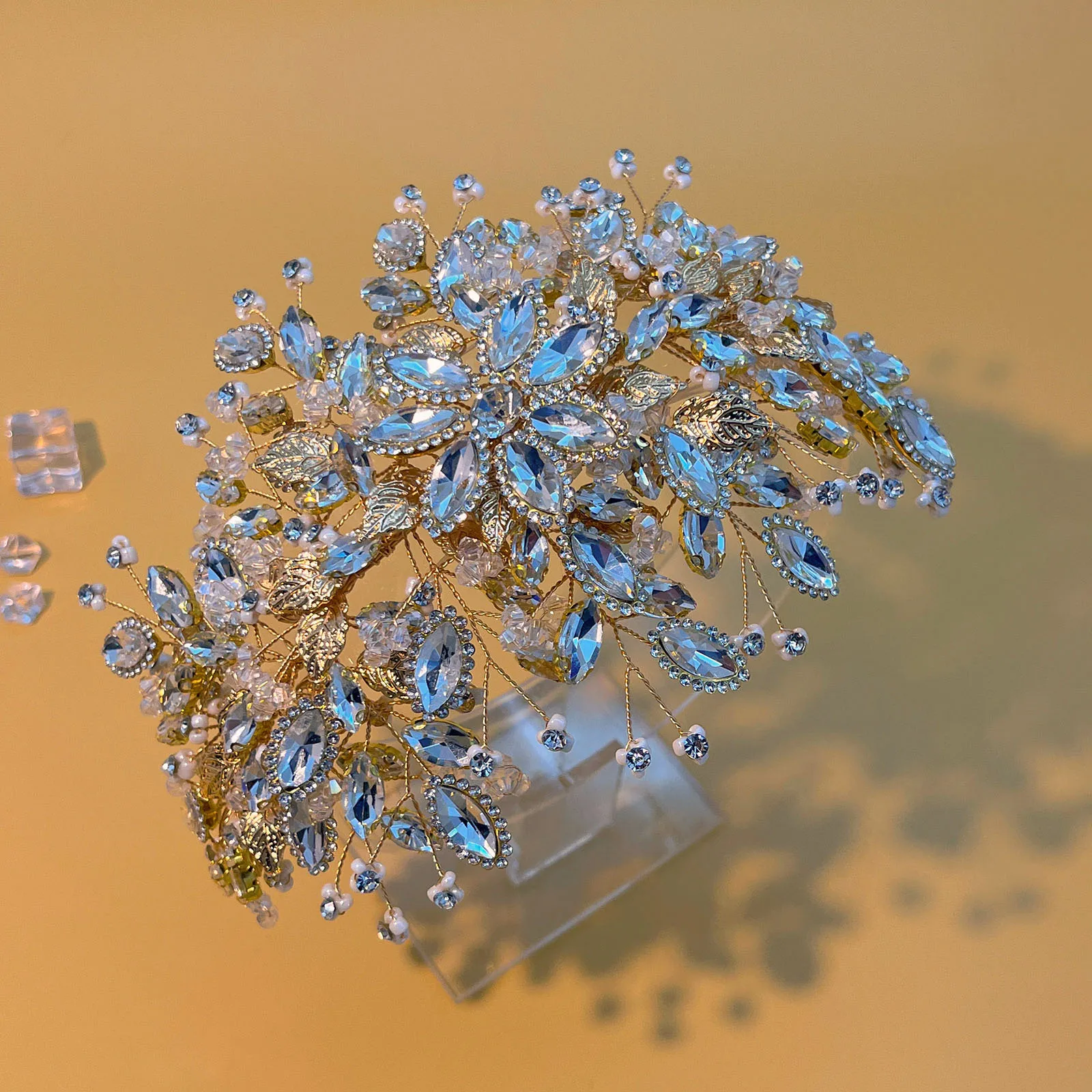 

DZ274 Silver Wedding Headpiece for Bride - Hair Jewelry Wedding Headband Tiara Leaf Headband Crown Tiara Bridal Silver Headpiece