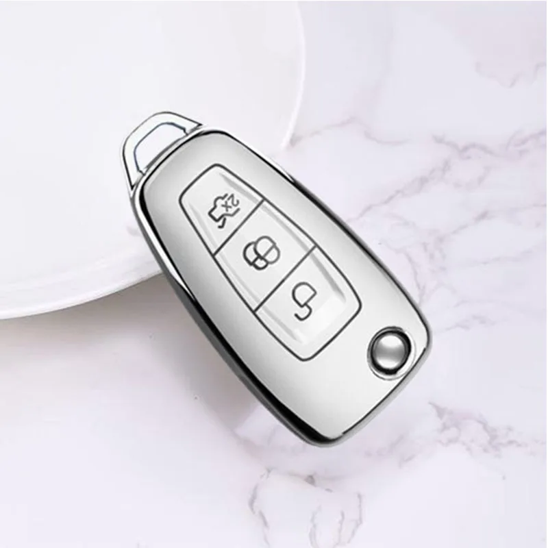 

Car TPU Key Case Cover Fob Keychain for Ford Focus C-Max S-Max Galaxy Mondeo Ranger Transit Tourneo MK3 MK4 Accessories