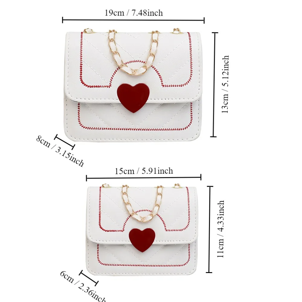 Fashion Female Shoulder Bag Large Capacity Heart Shaped Women Chain Bag Square Crossbody Bag for Women